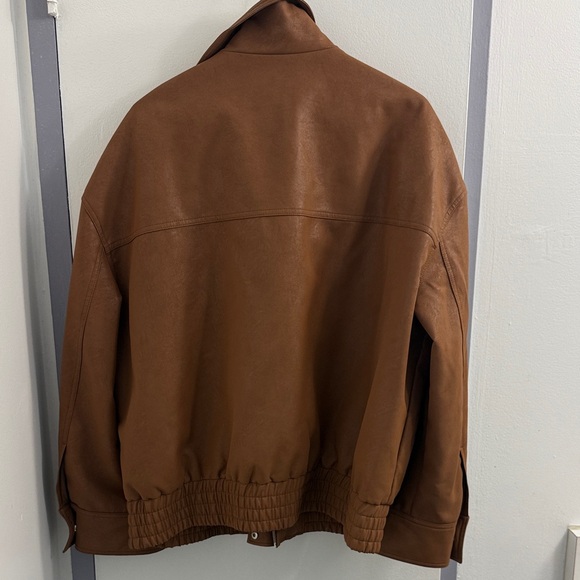 Missguided Tan Leather Jacket - Picture 4 of 5